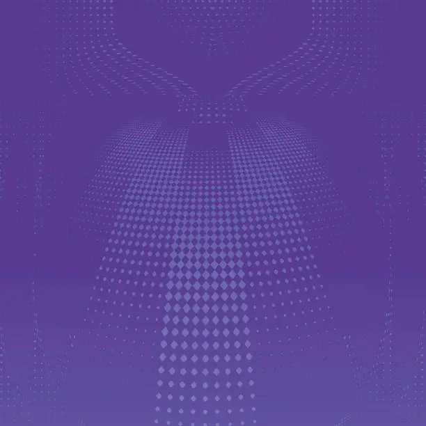 Vector illustration of Ultra violet engraving halftone pattern that suggests a footpath in cyberspace