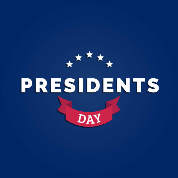 Vector Presidents Day card. National american holiday illustration with stars and ribbon. Festive poster with lettering. Vector Presidents Day card. National american holiday illustration with stars and ribbon. Festive poster or banner with lettering. presidents day logo stock illustrations