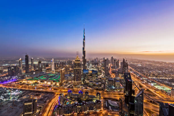 istock City lights in Dubai at sunset 910810692