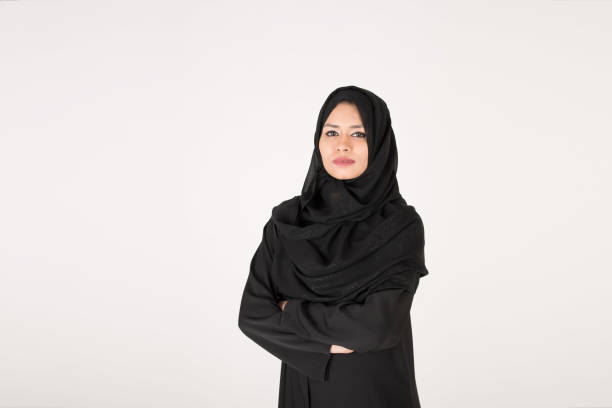 istock Arab woman on white background 910814994