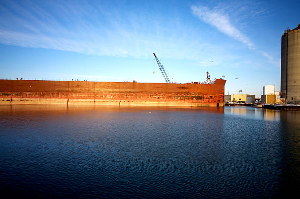 istock harbor scenes - Lake Michigan tanker 91082037