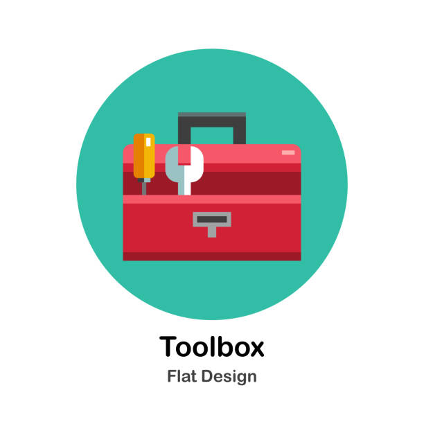 ilustraciones, imágenes clip art, dibujos animados e iconos de stock de caja de herramientas  - tool box