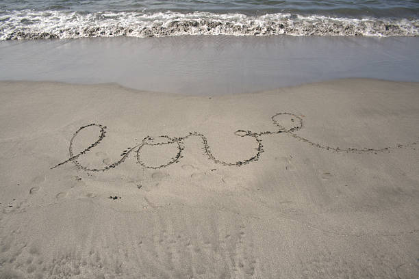 istock love writen in the beach 91082177