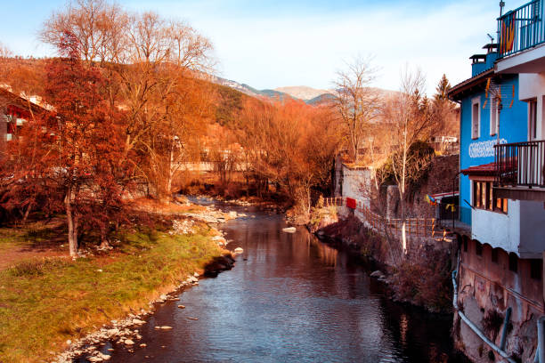a view of the Ter River as it passes through Ripoll, in Catalonia, Spain