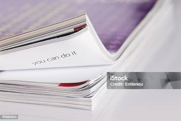 You Can Do It Page Of A Magazine Stock Photo - Download Image Now - Color Image, Focus On Foreground, Horizontal