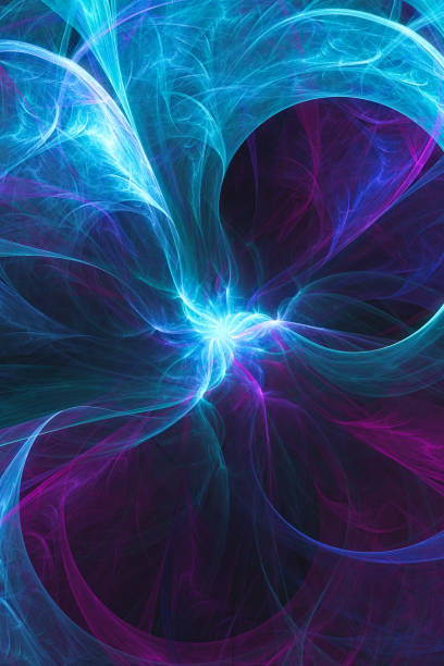 sfondi energetici incandescenti astratti - fractal abstract science energy foto e immagini stock