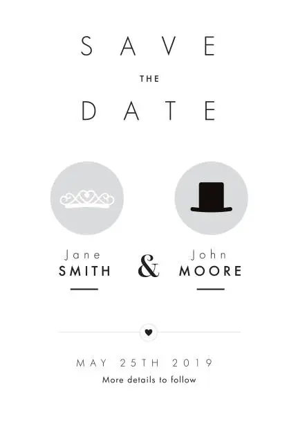 Vector illustration of Save the Date Mr and Mrs theme