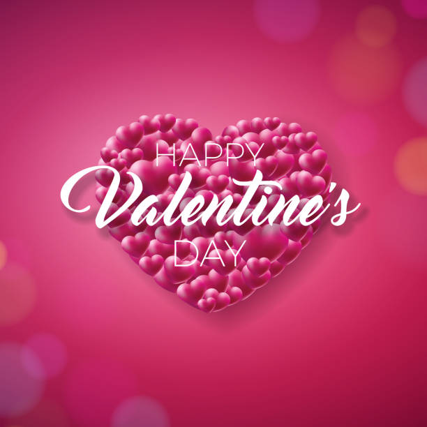 istock Valentines Day Design with Heart and Typography on Shiny Red Background. Vector Wedding and Romantic Love Theme Illustration for Greeting Card, Party Invitation or Promo Banner. 910832922