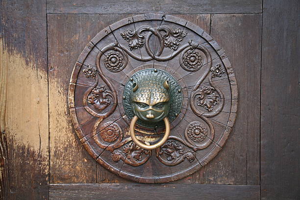 istock Carved wooden door 91083447