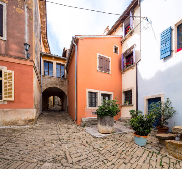 street scene in small croatian town Oprtalj