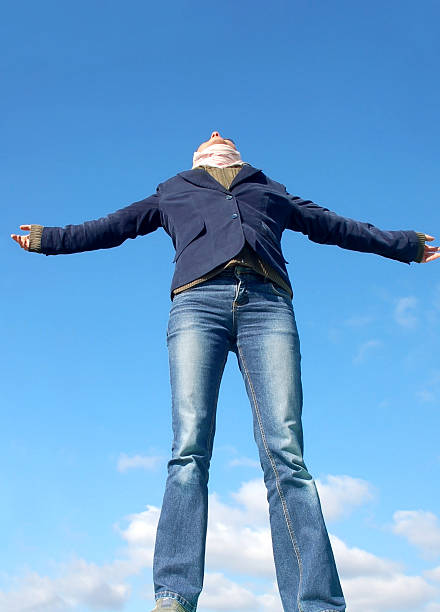 istock Woman with her arms wide open 91084524