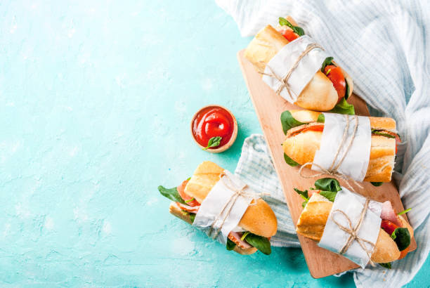 istock Fresh baguette sandwiches 910846966