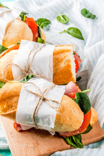istock Fresh baguette sandwiches 910847056