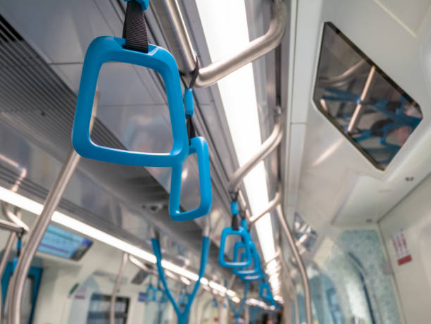 istock Handles on the train in Malaysia for standing passenger. 910850898