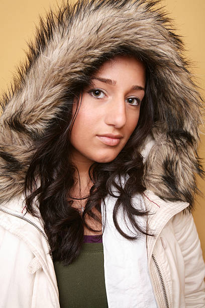 istock Tanned Skin Brunette With Coat 91085113