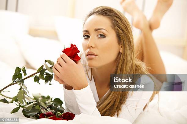 Sweety On Bed Stock Photo - Download Image Now - Adult, Beautiful People, Beautiful Woman