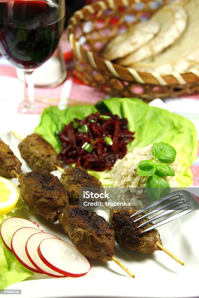 kebab-Abendessen - Lizenzfrei Brotsorte Stock-Foto