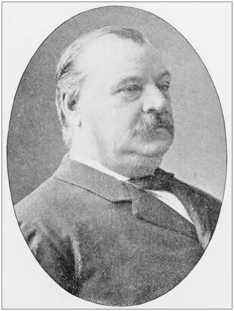 Antique photograph of people from the World: Grover Cleveland Antique photograph of people from the World: Grover Cleveland grover cleveland stock illustrations