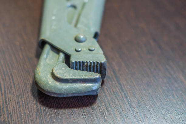 gas wrench on wooden table
