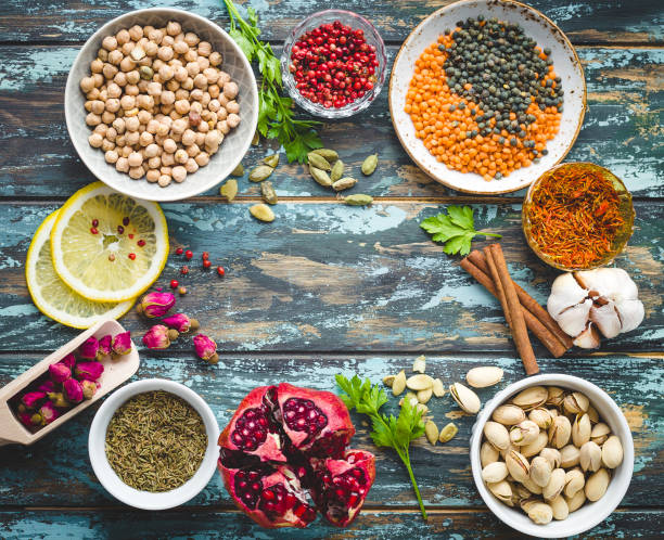 istock Arab ingredients for middle eastern food 910864506
