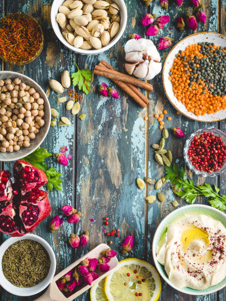 istock Arab ingredients for middle eastern food 910864540