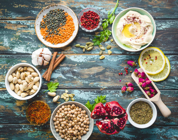 istock Arab ingredients for middle eastern food 910864592