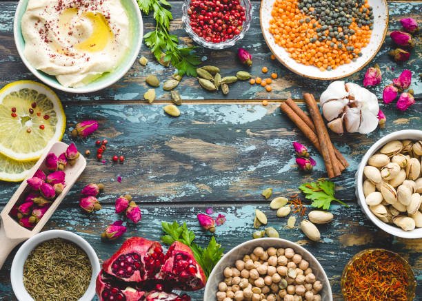 istock Arab ingredients for middle eastern food 910864610
