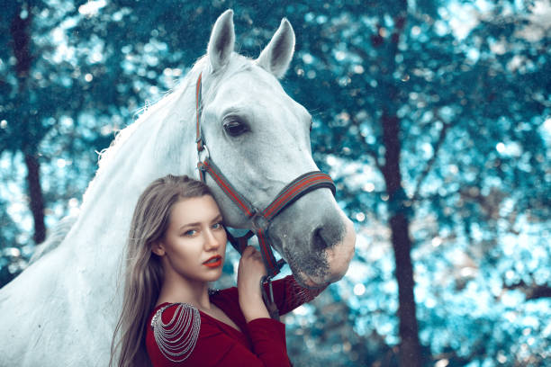 istock fairy woman with her horse 910867104