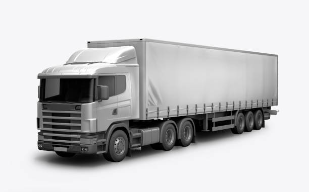 istock 3D render of the truck for mock-up on a white background 910872090