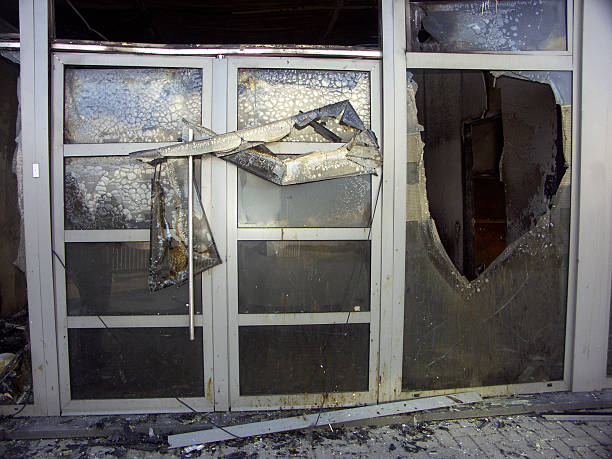 fire damage stock photo