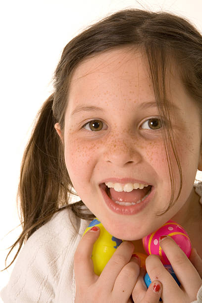 Handful of Easter Eggs stock photo