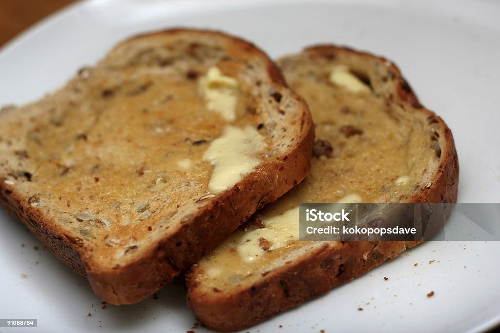 Torradas com manteiga - Foto de stock de Café da manhã royalty-free