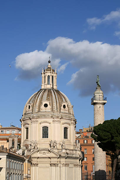 istock Roman view with Church and Trajan's Column 91089043