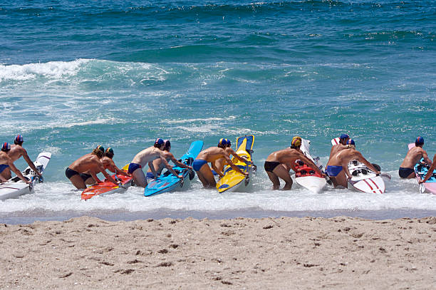spiaggia di corsa - men swimming trunks beach racing briefs foto e immagini stock