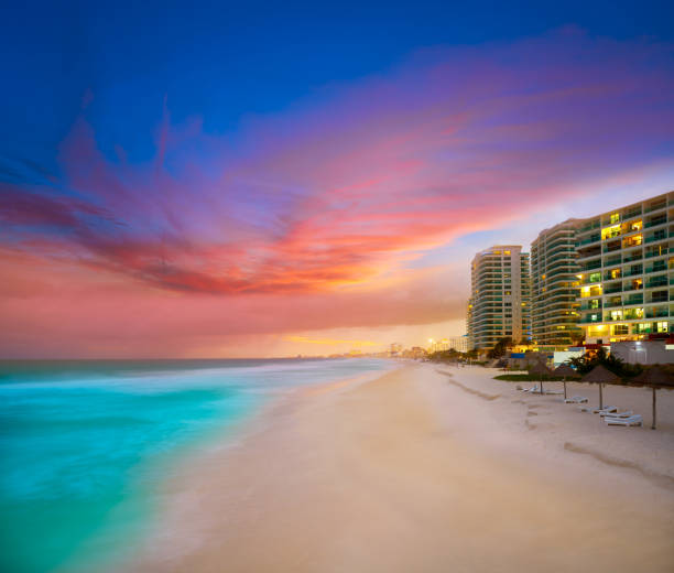 istock Cancun Forum beach sunset in Mexico 910893870