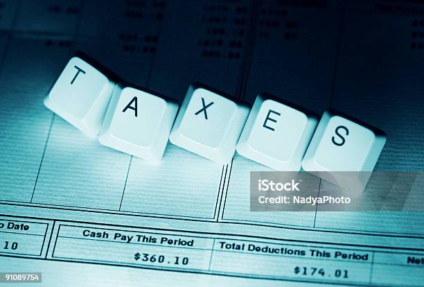 Time To Pay Stock Photo - Download Image Now - Bank Statement, Blue, Check - Financial Item