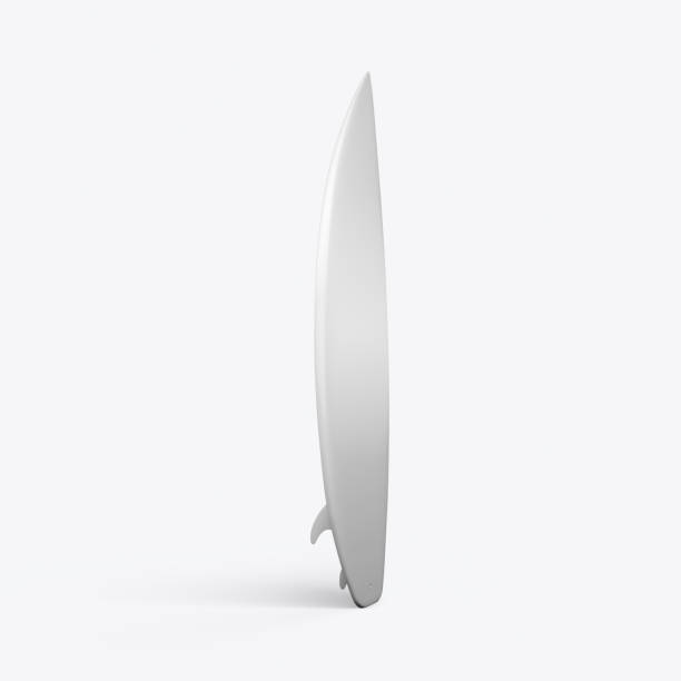 3d render of a surfboard on a white background - surfboard fin imagens e fotografias de stock