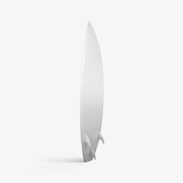 istock 3D render of a surfboard on a white background 910905738