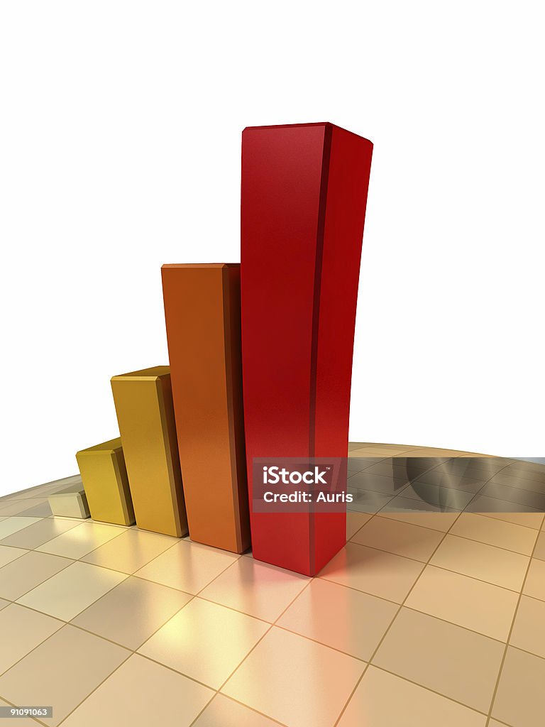 3 d gráfico de crecimiento - Foto de stock de Arriba de libre de derechos