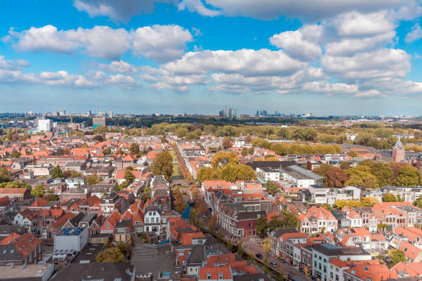 istock Delft, Netherlands - September 23 2017: Delft city skyline 910912790