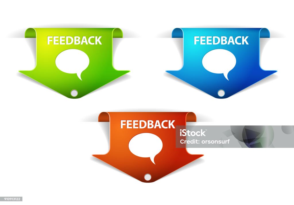 Feedback Labeler Vector Vector Feedback Arrow Labels Stickers Stock Illustration - Download ...