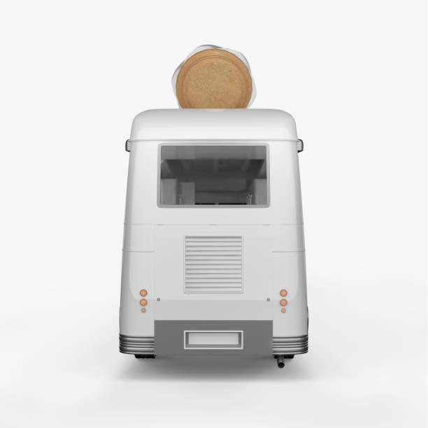 3D render machines for ice cream on a white background