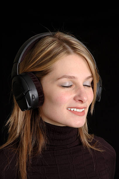 istock Woman with headphones 91091400