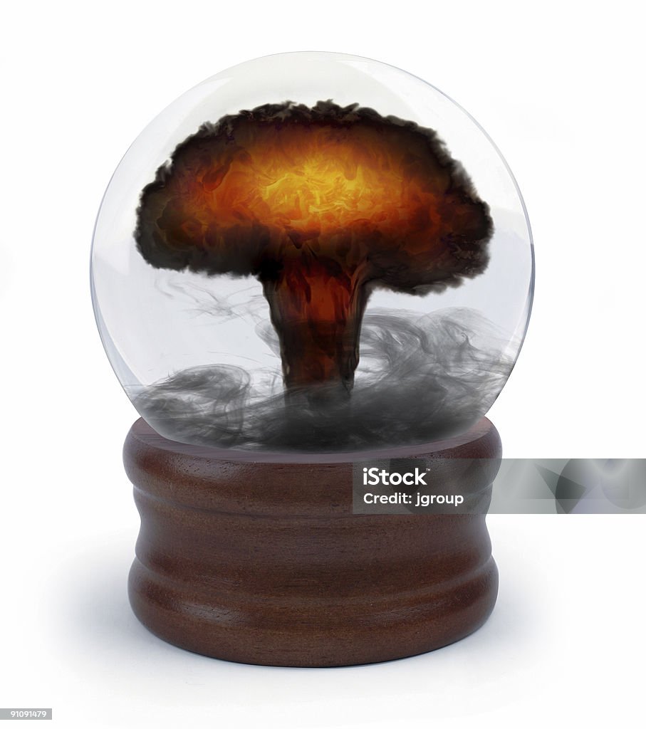 nuclear bola de cristal - Foto de stock de Arma Nuclear royalty-free
