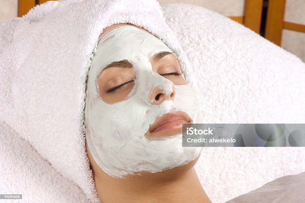 Spa aplicação de máscara Facial orgânico - Foto de stock de Beber royalty-free