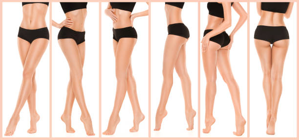 istock Long pretty woman legs on white background 910917438