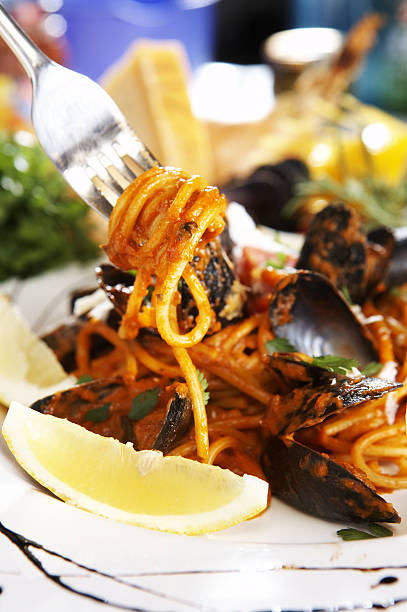 Spaghetti with mussels