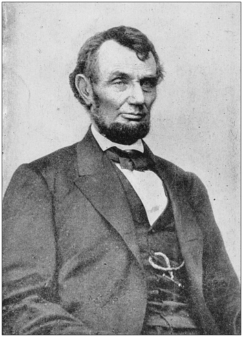 Antique photograph of people from the World: Abraham Lincoln