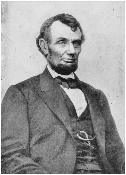 ilustrações de stock, clip art, desenhos animados e ícones de antique photograph of people from the world: abraham lincoln - american presidents