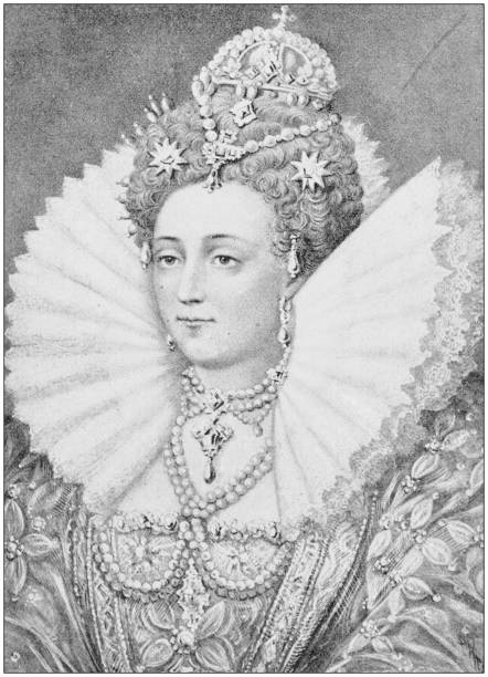 Antique photograph of people from the World: Queen Elizabeth of England Antique photograph of people from the World: Queen Elizabeth of England elizabeth i of england photos stock illustrations
